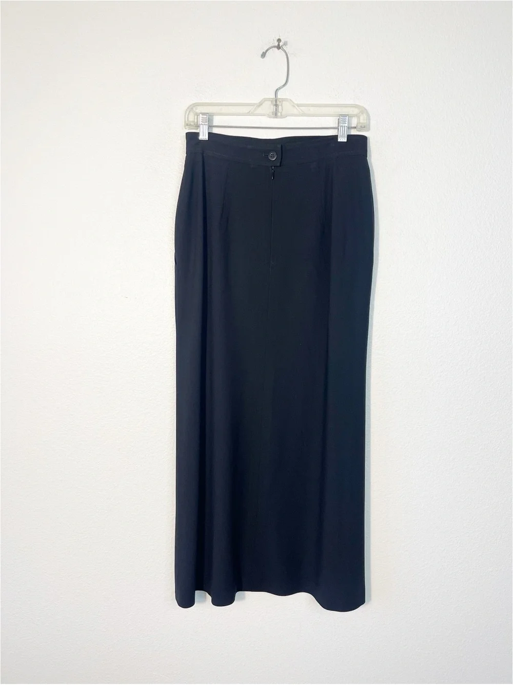 VTG Escada Wool Black Midi Maxi Skirt Elegant High-Waist Silhouette Size 36/6